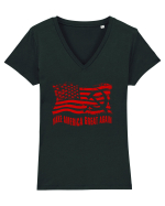 MAKE AMERICA - RUSIA - GREAT AGAIN Tricou mânecă scurtă guler V Damă Evoker