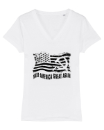 MAKE AMERICA - RUSIA - GREAT AGAIN 2 Tricou mânecă scurtă guler V Damă Evoker