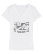 MAKE AMERICA - RUSIA - GREAT AGAIN 3 Tricou mânecă scurtă guler V Damă Evoker