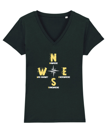 BUSOLA -  COMPASS - NOWHERE EVERYWHERE SOMEWHERE WHO KNOWS Black