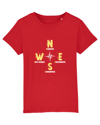 BUSOLA -  COMPASS - NOWHERE EVERYWHERE SOMEWHERE WHO KNOWS Red