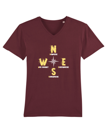 BUSOLA -  COMPASS - NOWHERE EVERYWHERE SOMEWHERE WHO KNOWS Burgundy