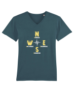 BUSOLA -  COMPASS - NOWHERE EVERYWHERE SOMEWHERE WHO KNOWS Tricou mânecă scurtă guler V Bărbat Presenter