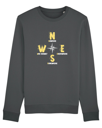 BUSOLA -  COMPASS - NOWHERE EVERYWHERE SOMEWHERE WHO KNOWS Anthracite