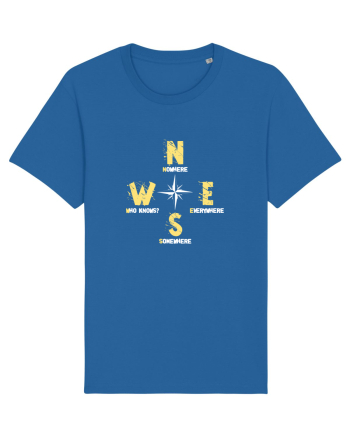 BUSOLA -  COMPASS - NOWHERE EVERYWHERE SOMEWHERE WHO KNOWS Royal Blue