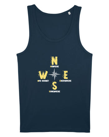 BUSOLA -  COMPASS - NOWHERE EVERYWHERE SOMEWHERE WHO KNOWS Navy