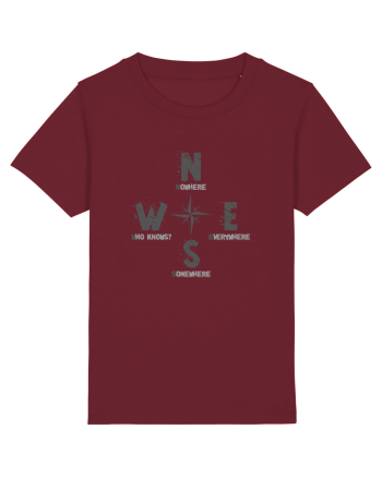 BUSOLA -  COMPASS - NOWHERE EVERYWHERE SOMEWHERE WHO KNOWS 2 Burgundy