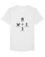BUSOLA -  COMPASS - NOWHERE EVERYWHERE SOMEWHERE WHO KNOWS 2 Tricou mânecă scurtă guler larg Bărbat Skater