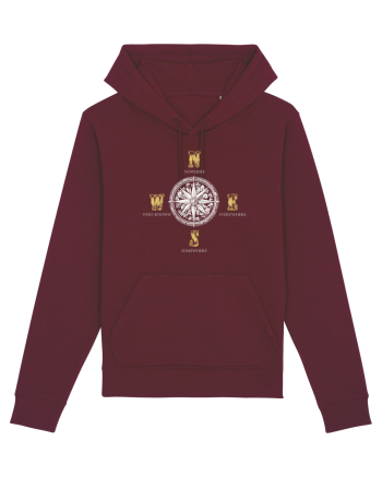 BUSOLA -  COMPASS - NOWHERE EVERYWHERE SOMEWHERE WHO KNOWS 3 Burgundy
