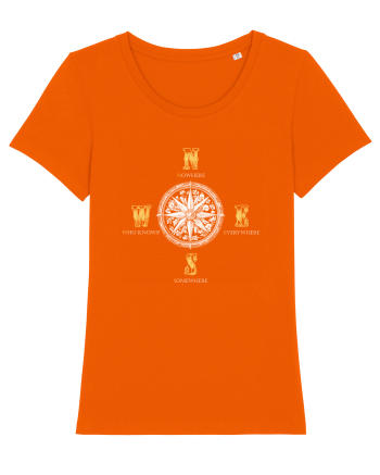 BUSOLA -  COMPASS - NOWHERE EVERYWHERE SOMEWHERE WHO KNOWS 3 Bright Orange