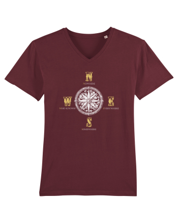 BUSOLA -  COMPASS - NOWHERE EVERYWHERE SOMEWHERE WHO KNOWS 3 Burgundy