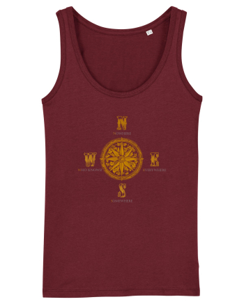 BUSOLA -  COMPASS - NOWHERE EVERYWHERE SOMEWHERE WHO KNOWS 4 Burgundy