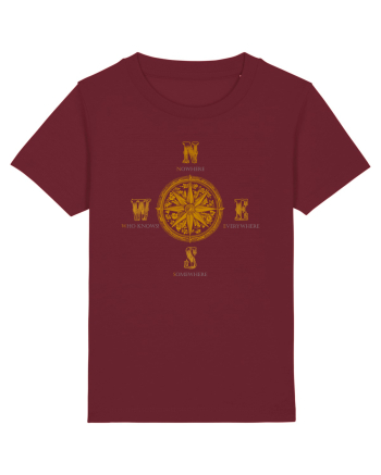 BUSOLA -  COMPASS - NOWHERE EVERYWHERE SOMEWHERE WHO KNOWS 4 Burgundy
