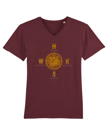 BUSOLA -  COMPASS - NOWHERE EVERYWHERE SOMEWHERE WHO KNOWS 4 Burgundy