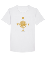 BUSOLA -  COMPASS - NOWHERE EVERYWHERE SOMEWHERE WHO KNOWS 4 Tricou mânecă scurtă guler larg Bărbat Skater