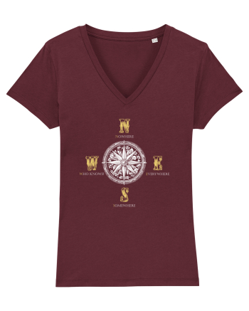 BUSOLA -  COMPASS - NOWHERE EVERYWHERE SOMEWHERE WHO KNOWS 5 Burgundy