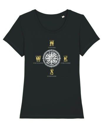 BUSOLA -  COMPASS - NOWHERE EVERYWHERE SOMEWHERE WHO KNOWS 5 Black
