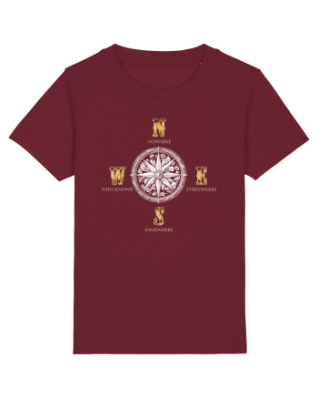 BUSOLA -  COMPASS - NOWHERE EVERYWHERE SOMEWHERE WHO KNOWS 5 Burgundy