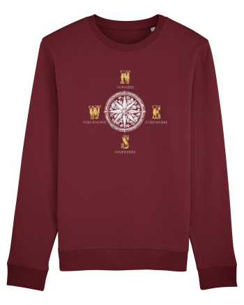 BUSOLA -  COMPASS - NOWHERE EVERYWHERE SOMEWHERE WHO KNOWS 5 Burgundy