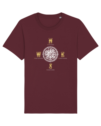 BUSOLA -  COMPASS - NOWHERE EVERYWHERE SOMEWHERE WHO KNOWS 5 Burgundy