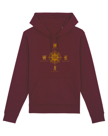 BUSOLA -  COMPASS - NOWHERE EVERYWHERE SOMEWHERE WHO KNOWS 6 Burgundy