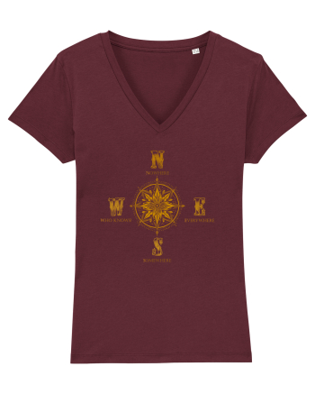 BUSOLA -  COMPASS - NOWHERE EVERYWHERE SOMEWHERE WHO KNOWS 6 Burgundy