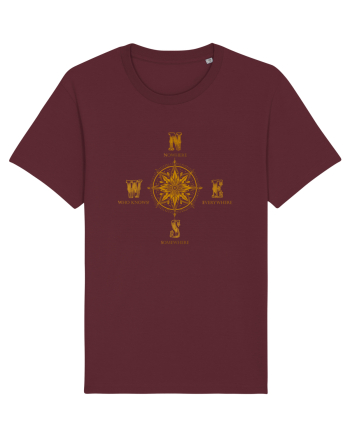 BUSOLA -  COMPASS - NOWHERE EVERYWHERE SOMEWHERE WHO KNOWS 6 Burgundy