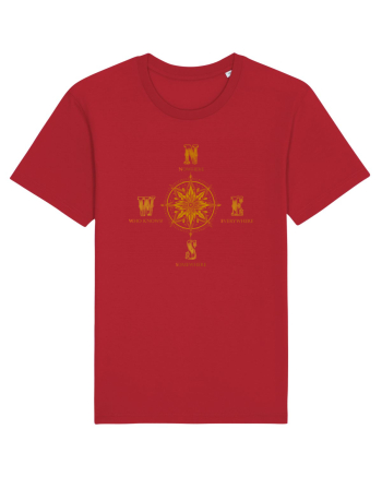 BUSOLA -  COMPASS - NOWHERE EVERYWHERE SOMEWHERE WHO KNOWS 6 Red