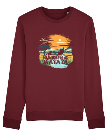 HAKUNA MATATA - NO WORRIES - FARA GRIJI Burgundy