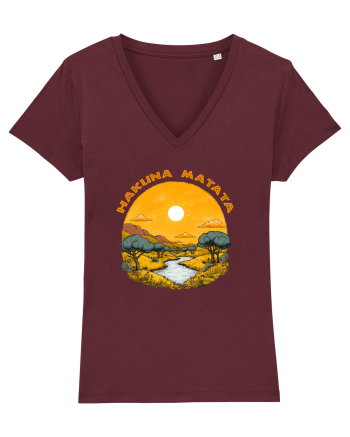 HAKUNA MATATA - NO WORRIES - FARA GRIJI 3 Burgundy