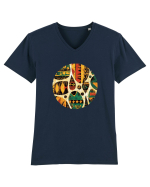 GEOMETRIC FLORAL - TRADITIONAL AFRICAN  Tricou mânecă scurtă guler V Bărbat Presenter
