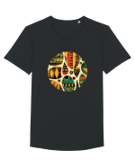 GEOMETRIC FLORAL - TRADITIONAL AFRICAN  Tricou mânecă scurtă guler larg Bărbat Skater