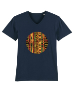 GEOMETRIC FLORAL - TRADITIONAL AFRICAN  2 Tricou mânecă scurtă guler V Bărbat Presenter