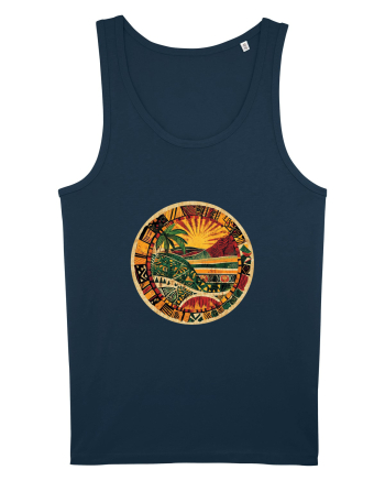 GEOMETRIC FLORAL NATURA - TRADITIONAL AFRICAN Navy