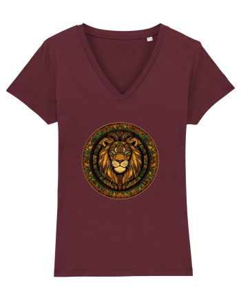 LEU GEOMETRIC FLORAL NATURA - TRADITIONAL AFRICAN Burgundy