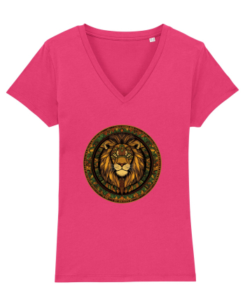 LEU GEOMETRIC FLORAL NATURA - TRADITIONAL AFRICAN Raspberry