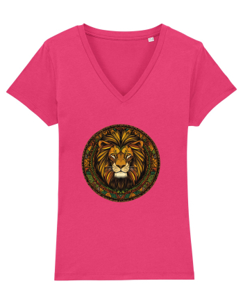 LEU GEOMETRIC FLORAL NATURA - TRADITIONAL AFRICAN 2 Raspberry