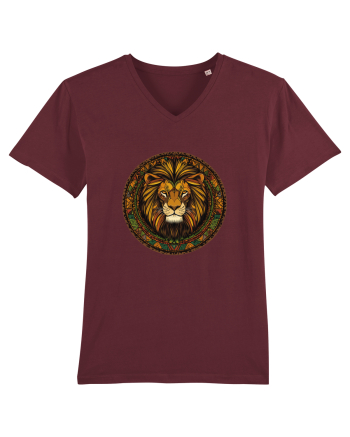 LEU GEOMETRIC FLORAL NATURA - TRADITIONAL AFRICAN 2 Burgundy