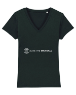 Save the Manuals Tricou mânecă scurtă guler V Damă Evoker