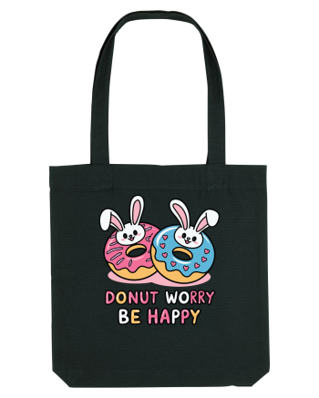 Donut Worry Be Happy | Funny Donut Puns Black