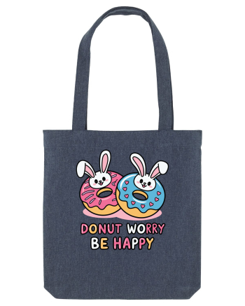 Donut Worry Be Happy | Funny Donut Puns Midnight Blue
