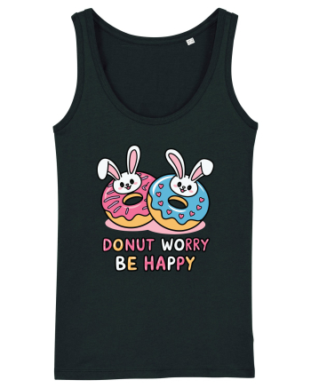 Donut Worry Be Happy | Funny Donut Puns Black