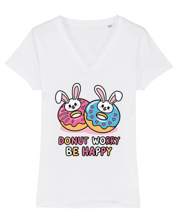 Donut Worry Be Happy | Funny Donut Puns White