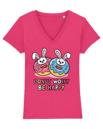 Donut Worry Be Happy | Funny Donut Puns Raspberry