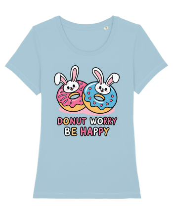 Donut Worry Be Happy | Funny Donut Puns Sky Blue