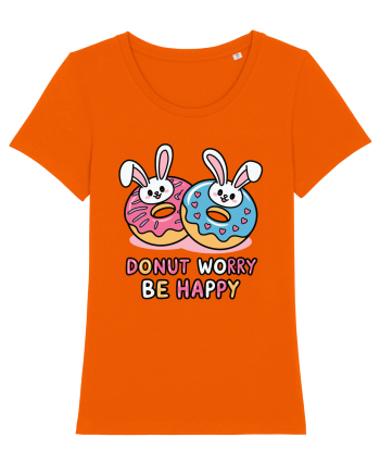 Donut Worry Be Happy | Funny Donut Puns Bright Orange