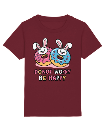 Donut Worry Be Happy | Funny Donut Puns Burgundy