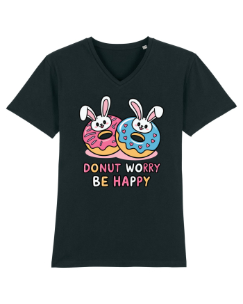 Donut Worry Be Happy | Funny Donut Puns Black