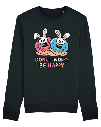 Donut Worry Be Happy | Funny Donut Puns Black