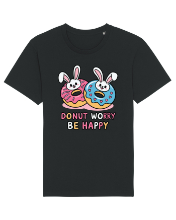 Donut Worry Be Happy | Funny Donut Puns Black